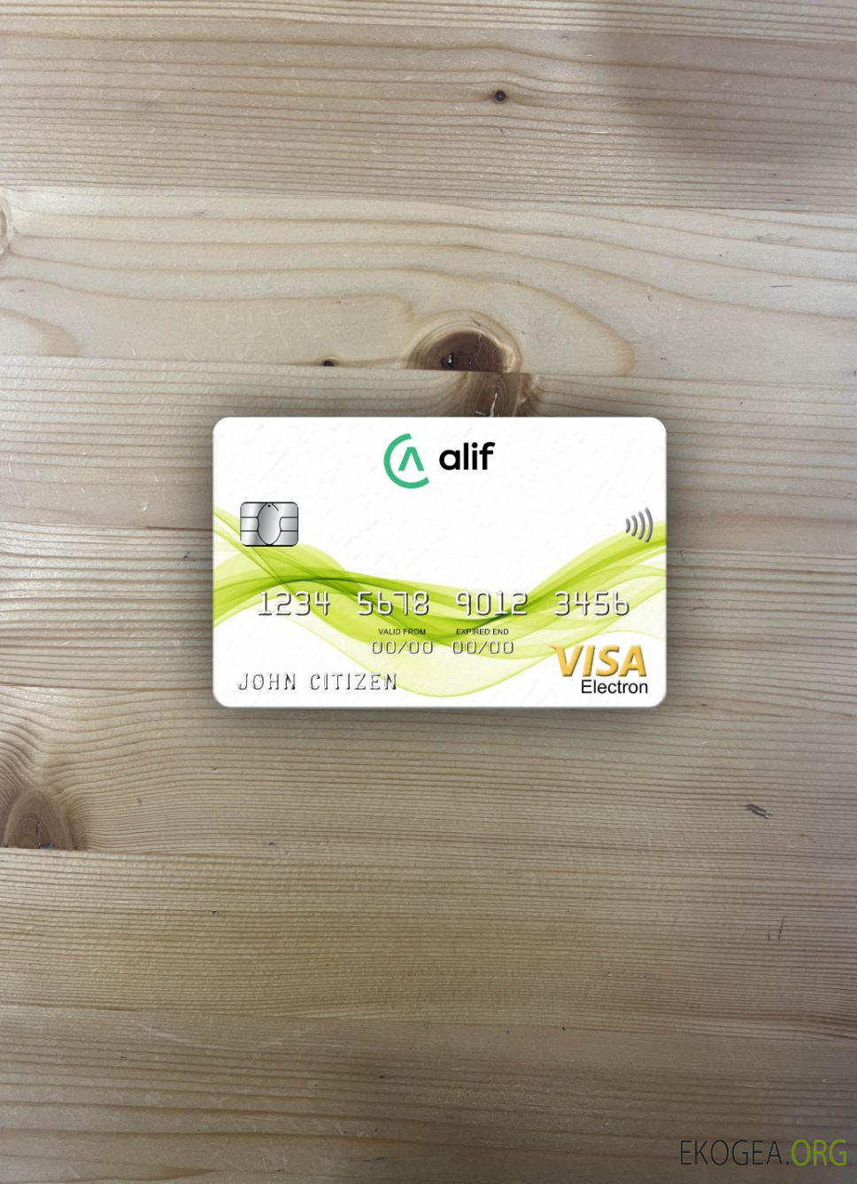 Tadjikistan Alif Bank carte électronique visa photolook avant